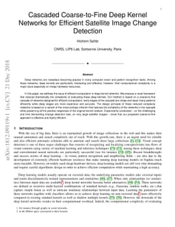 Cascaded Coarse-to-Fine Deep Kernel Networks for Efficient Satellite
  Image Change Detection