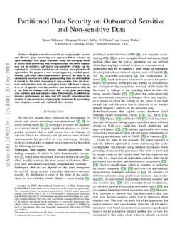 Partitioned Data Security on Outsourced Sensitive and Non-sensitive Data