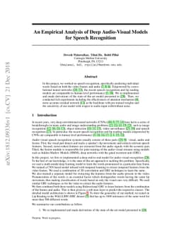 An Empirical Analysis of Deep Audio-Visual Models for Speech Recognition