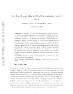 Distributed sequential method for analyzing massive data