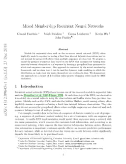 Mixed Membership Recurrent Neural Networks