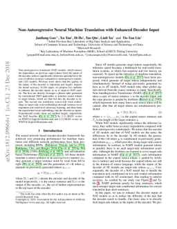 Non-Autoregressive Neural Machine Translation with Enhanced Decoder
  Input