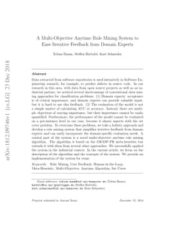 A Multi-Objective Anytime Rule Mining System to Ease Iterative Feedback
  from Domain Experts