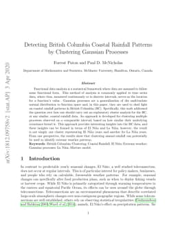 Detecting British Columbia Coastal Rainfall Patterns by Clustering
  Gaussian Processes