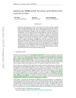 Improving MMD-GAN Training with Repulsive Loss Function