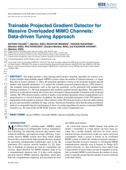 Trainable Projected Gradient Detector for Massive Overloaded MIMO
  Channels: Data-driven Tuning Approach