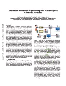 Application-driven Privacy-preserving Data Publishing with Correlated
  Attributes