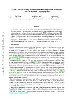 A New Concept of Deep Reinforcement Learning based Augmented General
  Sequence Tagging System