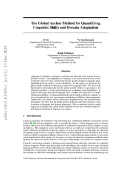 The Global Anchor Method for Quantifying Linguistic Shifts and Domain
  Adaptation