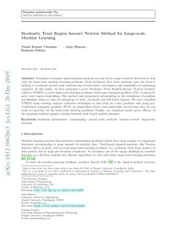 Stochastic Trust Region Inexact Newton Method for Large-scale Machine
  Learning
