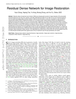 Residual Dense Network for Image Restoration