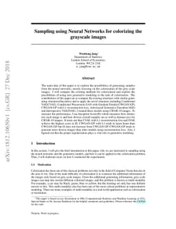 Sampling Using Neural Networks for colorizing the grayscale images