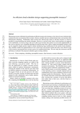 An efficient cloud scheduler design supporting preemptible instances