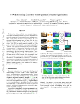 S4-Net: Geometry-Consistent Semi-Supervised Semantic Segmentation