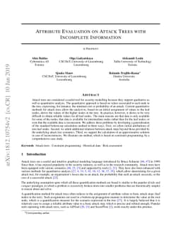 Attribute Evaluation on Attack Trees with Incomplete Information