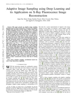 Adaptive Image Sampling using Deep Learning and its Application on X-Ray
  Fluorescence Image Reconstruction