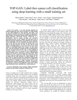 TOP-GAN: Label-Free Cancer Cell Classification Using Deep Learning with
  a Small Training Set