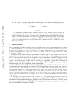 CFA Bayer image sequence denoising and demosaicking chain