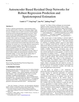 Autoencoder Based Residual Deep Networks for Robust Regression
  Prediction and Spatiotemporal Estimation