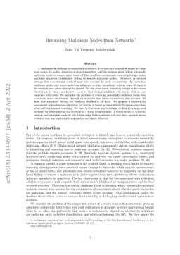 Removing Malicious Nodes from Networks