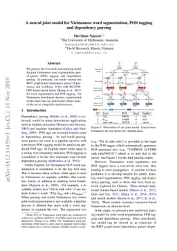 A neural joint model for Vietnamese word segmentation, POS tagging and
  dependency parsing