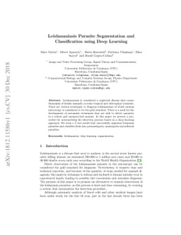 Leishmaniasis Parasite Segmentation and Classification using Deep
  Learning