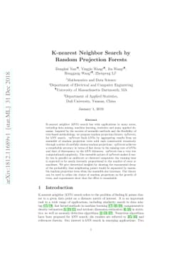 K-nearest Neighbor Search by Random Projection Forests