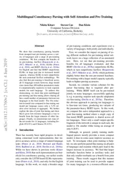 Multilingual Constituency Parsing with Self-Attention and Pre-Training