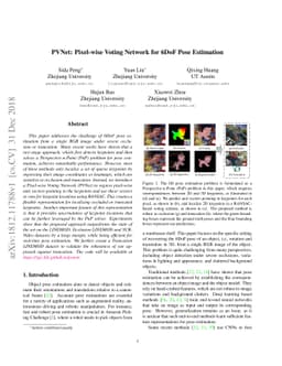 PVNet: Pixel-wise Voting Network for 6DoF Pose Estimation