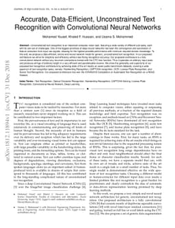 Accurate, Data-Efficient, Unconstrained Text Recognition with
  Convolutional Neural Networks