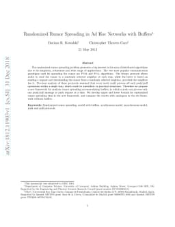 Randomized Rumor Spreading in Ad Hoc Networks with Buffers