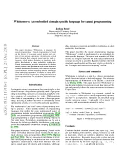 Whittemore: An embedded domain specific language for causal programming