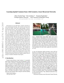 Learning Spatial Common Sense with Geometry-Aware Recurrent Networks