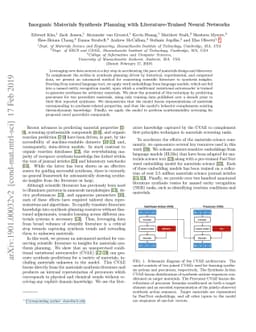 Inorganic Materials Synthesis Planning with Literature-Trained Neural
  Networks