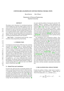 Convex Relaxations of Convolutional Neural Nets
