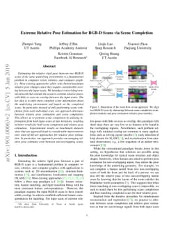 Extreme Relative Pose Estimation for RGB-D Scans via Scene Completion