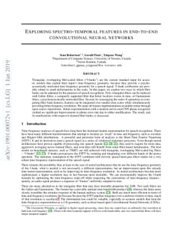 Exploring spectro-temporal features in end-to-end convolutional neural
  networks