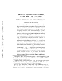 Inference for spherical location under high concentration