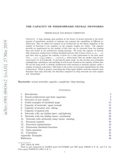 The capacity of feedforward neural networks