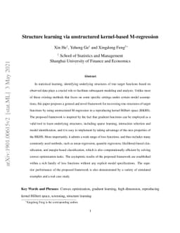 Structure learning via unstructured kernel-based M-regression