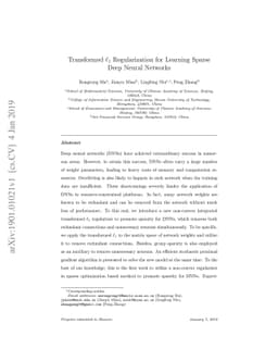 Transformed $\ell_1$ Regularization for Learning Sparse Deep Neural
  Networks