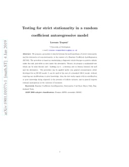 Testing for strict stationarity in a random coefficient autoregressive
  model
