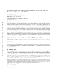 Intelligent Intersection: Two-Stream Convolutional Networks for
  Real-time Near Accident Detection in Traffic Video
