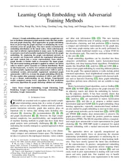 Learning Graph Embedding with Adversarial Training Methods