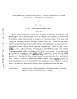 Optimal Decision-Making in Mixed-Agent Partially Observable Stochastic
  Environments via Reinforcement Learning