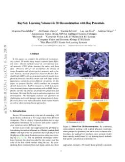 RayNet: Learning Volumetric 3D Reconstruction with Ray Potentials