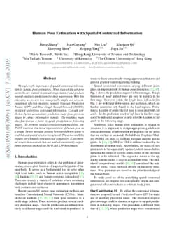 Human Pose Estimation with Spatial Contextual Information