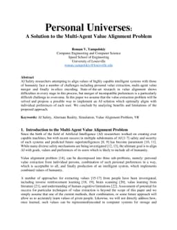 Personal Universes: A Solution to the Multi-Agent Value Alignment
  Problem