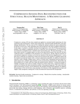 Compressive-Sensing Data Reconstruction for Structural Health
  Monitoring: A Machine-Learning Approach