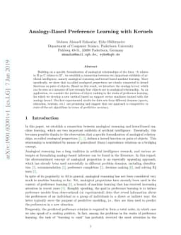 Analogy-Based Preference Learning with Kernels